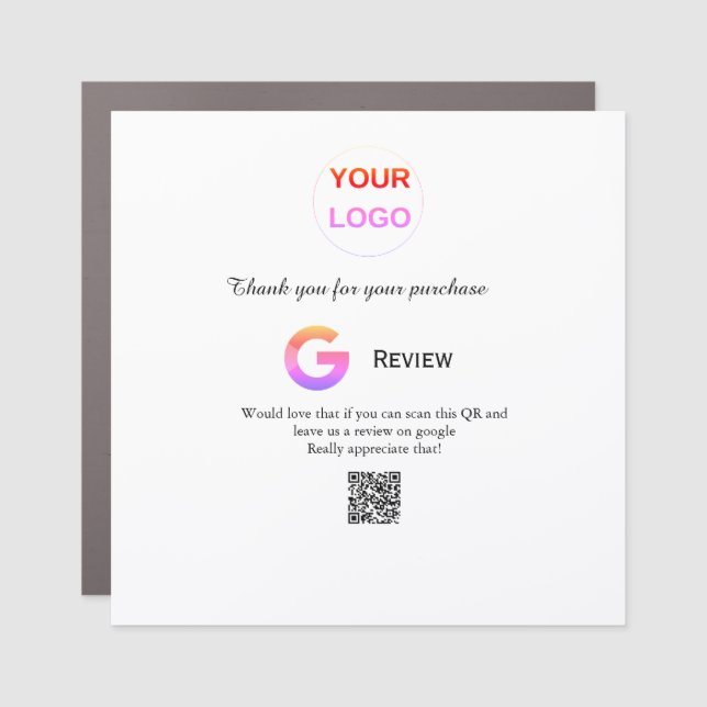 Google review business logo Scan QR review Car Magnet (Front)