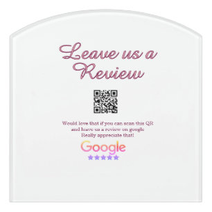 Google review business logo Scan QR review Door Sign