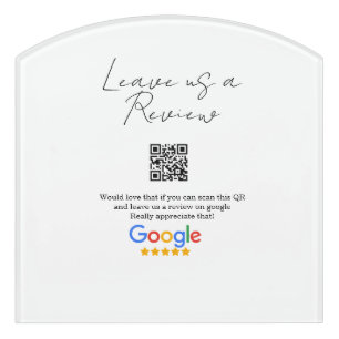 Google review business logo Scan QR review Door Sign