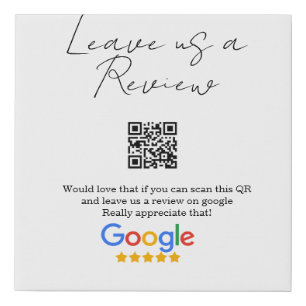 Google review business logo Scan QR review Faux Canvas Print