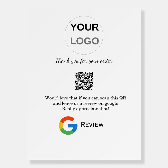 Google review business logo Scan QR review Foam Board (Front)