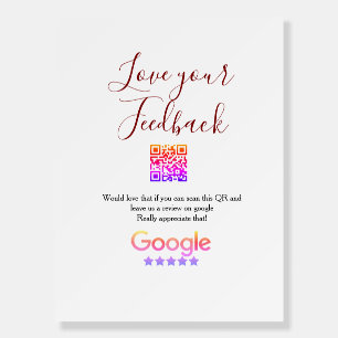 Google review business logo Scan QR review Foam Board
