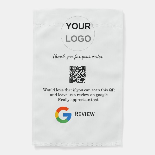 Google review business logo Scan QR review Garden Flag (Front)