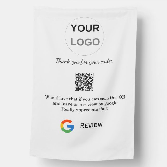 Google review business logo Scan QR review House Flag (Front)