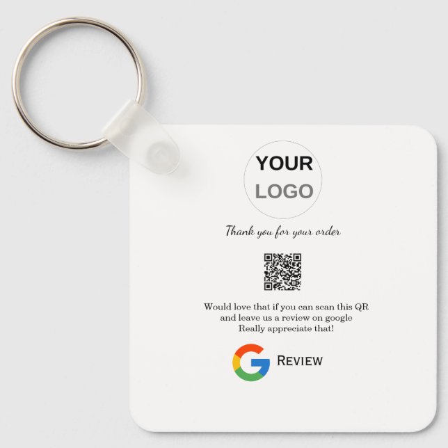 Google review business logo Scan QR review Keychain (Front)