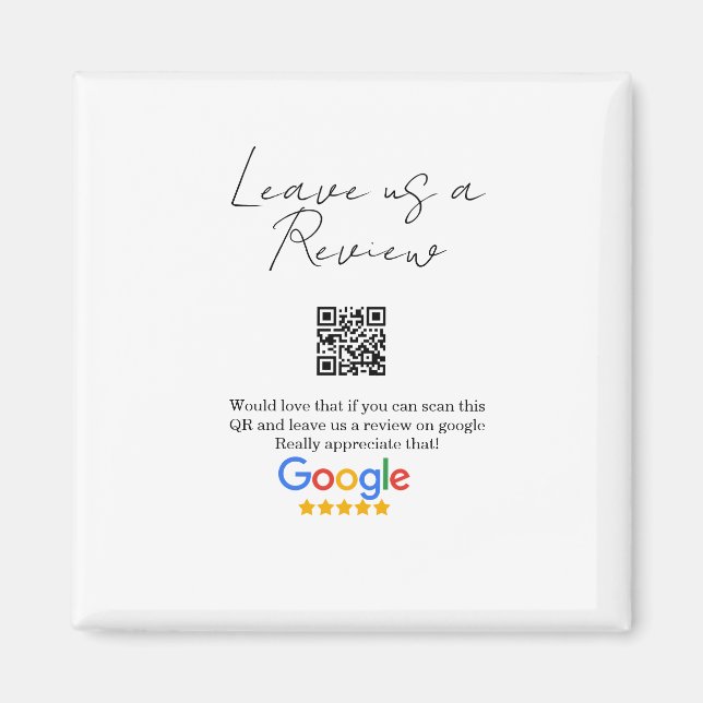 Google review business logo Scan QR review Magnet (Front)