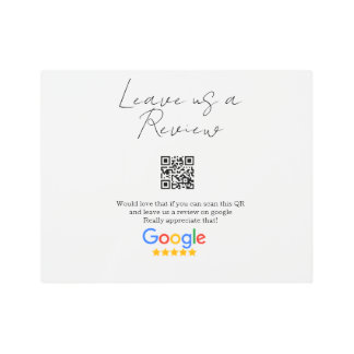 Google review business logo Scan QR review Metal Print