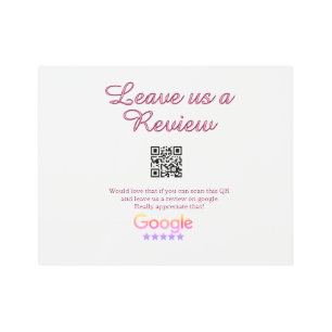Google review business logo Scan QR review Metal Print