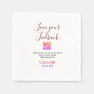 Google review business logo Scan QR review Napkins