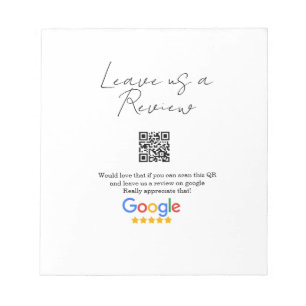 Google review business logo Scan QR review Notepad