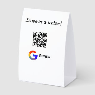 Google review business logo Scan QR review Paper Table Tent