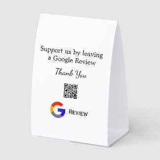 Google review business logo Scan QR review Paper Table Tent