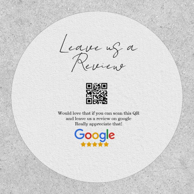 Google review business logo Scan QR review Patch (Front)
