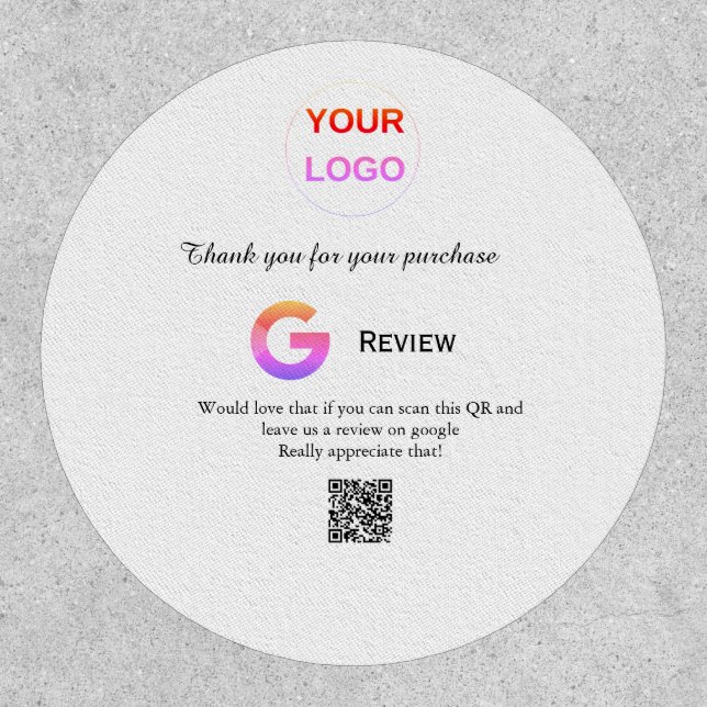 Google review business logo Scan QR review Patch (Front)