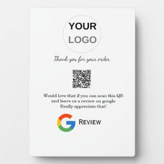 Google review business logo Scan QR review Plaque