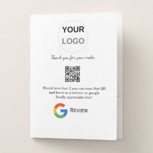 Google review business logo Scan QR review Pocket Folder