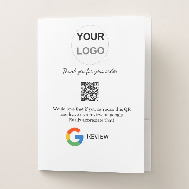 Google review business logo Scan QR review Pocket Folder (Front)