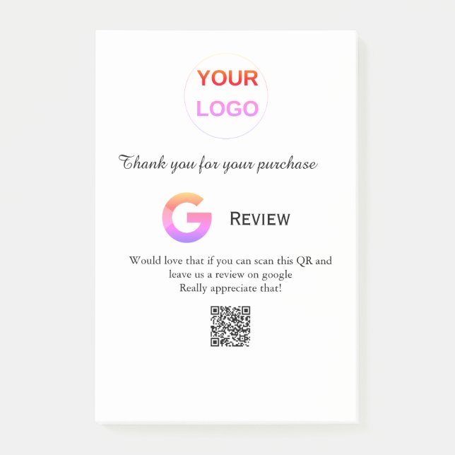 Google review business logo Scan QR review Post-it Notes (Front)