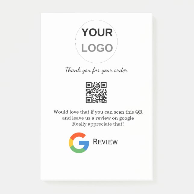 Google review business logo Scan QR review Post-it Notes (Front)
