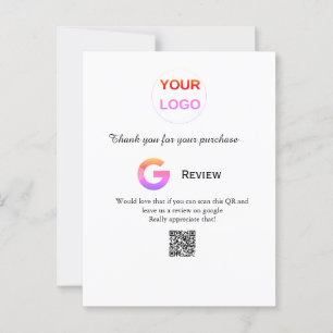 Google review business logo Scan QR review Postcard