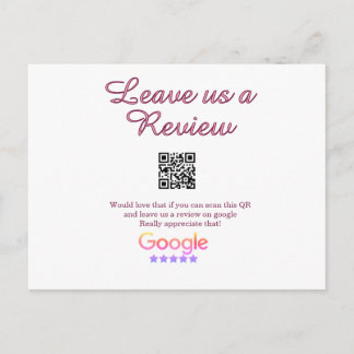 Google review business logo Scan QR review Postcard