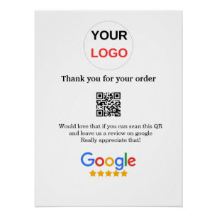 Google review business logo Scan QR review Poster