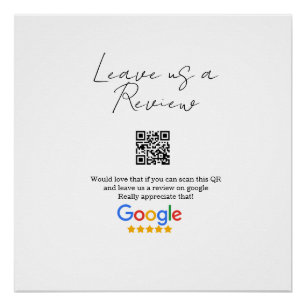 Google review business logo Scan QR review Poster