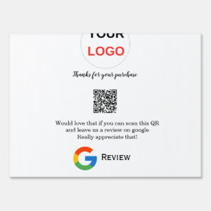 Google review business logo Scan QR review Sign