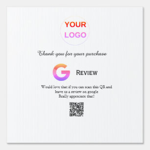 Google review business logo Scan QR review Sign