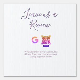 Google review business logo Scan QR review Sign