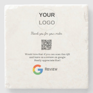 Google review business logo Scan QR review Stone Coaster