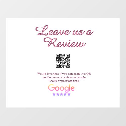 Google review business logo Scan QR review Wall Decal