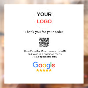 Google review business logo Scan QR review Window Cling