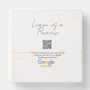 Google review business logo Scan QR review Wooden Box Sign