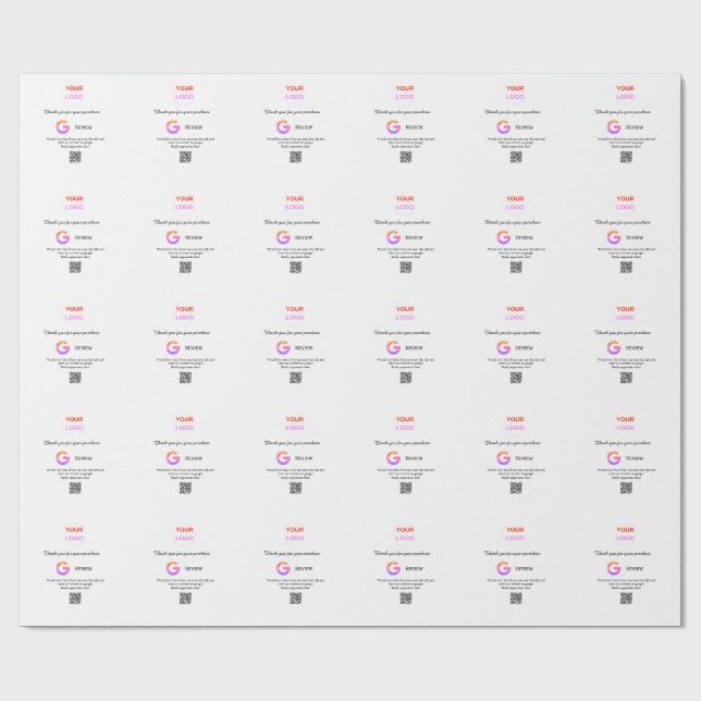 Google review business logo Scan QR review Wrapping Paper (Flat)