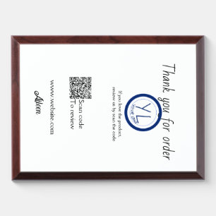 Google review business logo website scan QR code Award Plaque