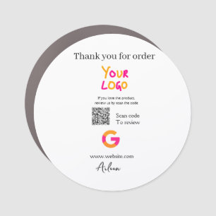 Google review business logo website scan QR code Car Magnet