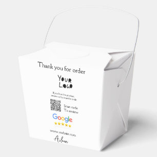Google review business logo website scan QR code Favor Boxes