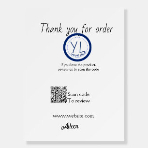 Google review business logo website scan QR code Foam Board