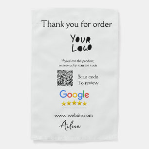 Google review business logo website scan QR code Garden Flag