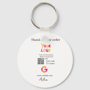 Google review business logo website scan QR code Keychain