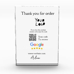 Google review business logo website scan QR code Photo Block