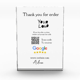 Google review business logo website scan QR code Photo Block