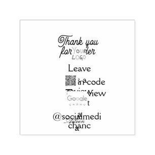 Google review business logo website scan QR code Self-inking Stamp