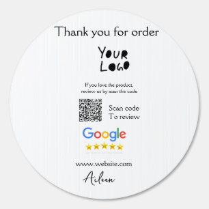 Google review business logo website scan QR code Sign