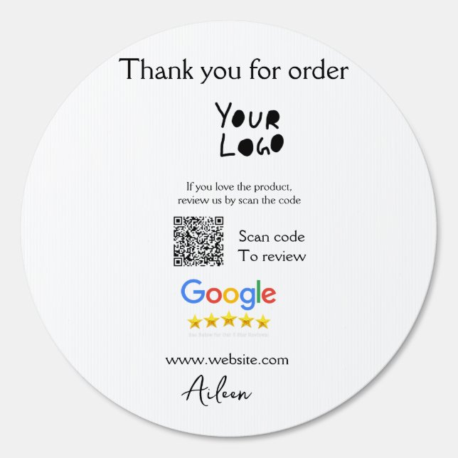 Google review business logo website scan QR code Sign (Front)