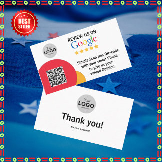 Google Review Card w/ QR Code Link Template