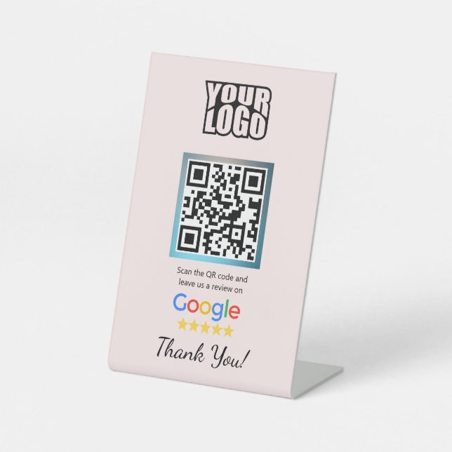 Google Review Counter Sign Pedestal Stand Template (Front)