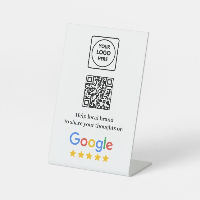 Google Review Feedback QR Pedestal Sign (Front)