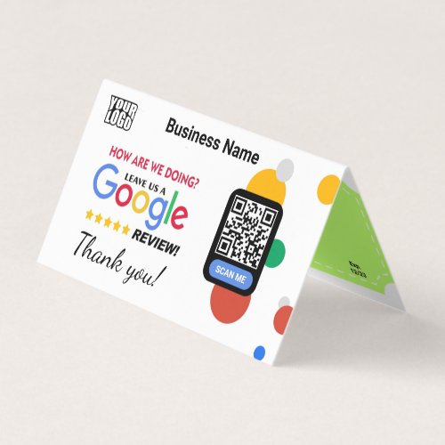 Google Review Folded Business Card With Coupon